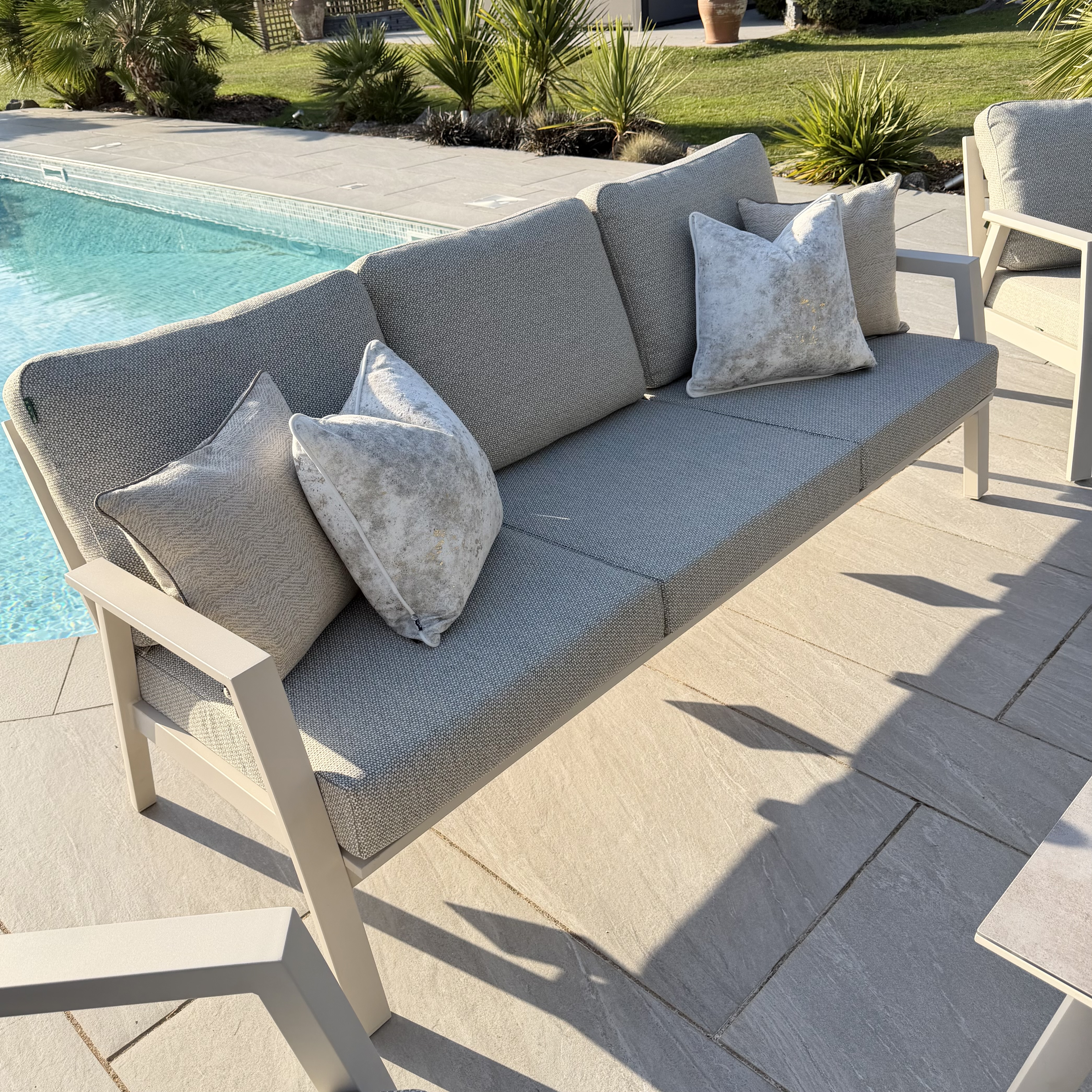 Nova - Phoenix 3 Seater Sofa Set with Rectangular Coffee Table - Pebble